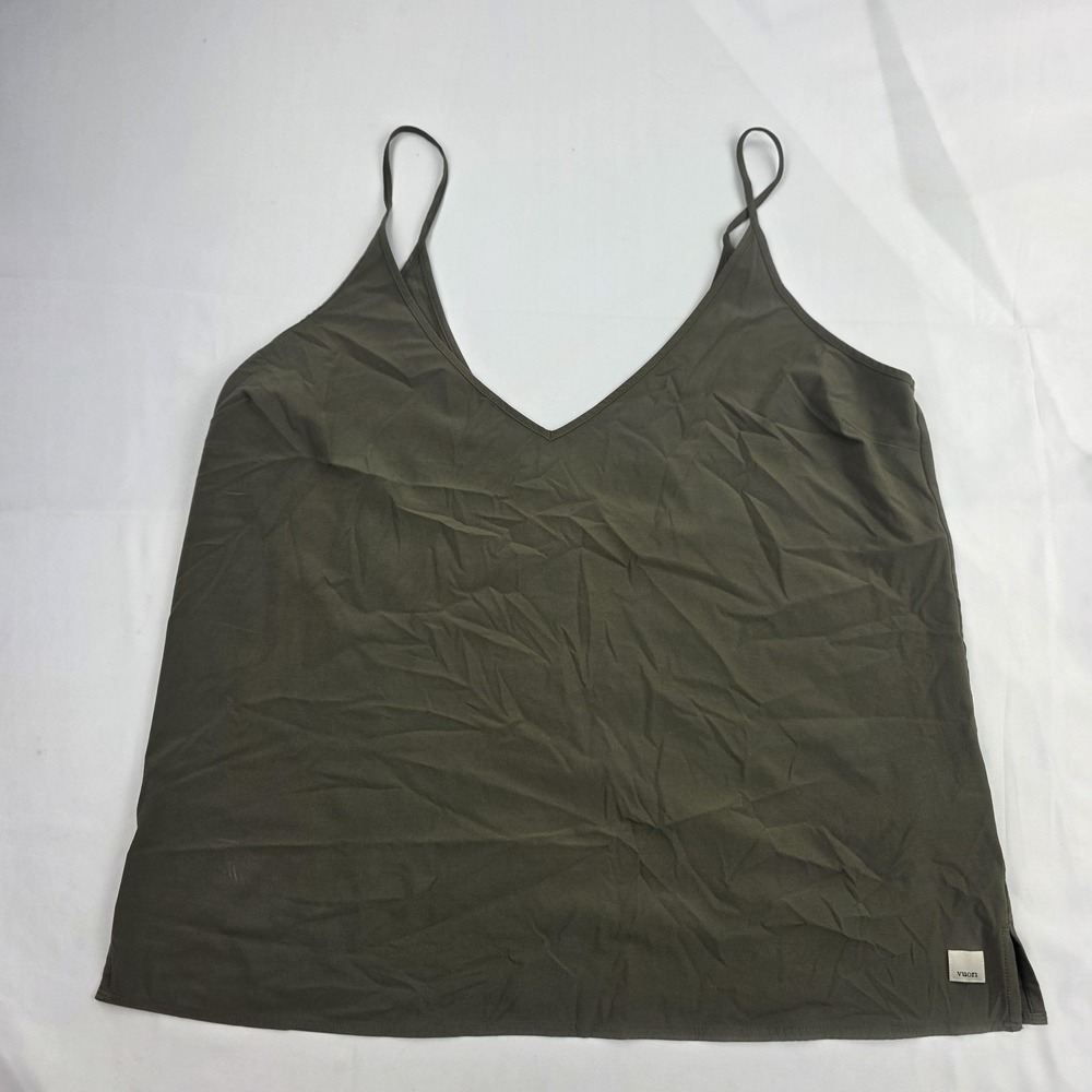 Vuori Tank Top Womens XL Green V Neck Cami Stretch Jersey Strappy Camisole